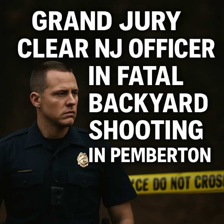 Grand jury clears New Jersey officer in fatal backyard shooting in Pemberton.