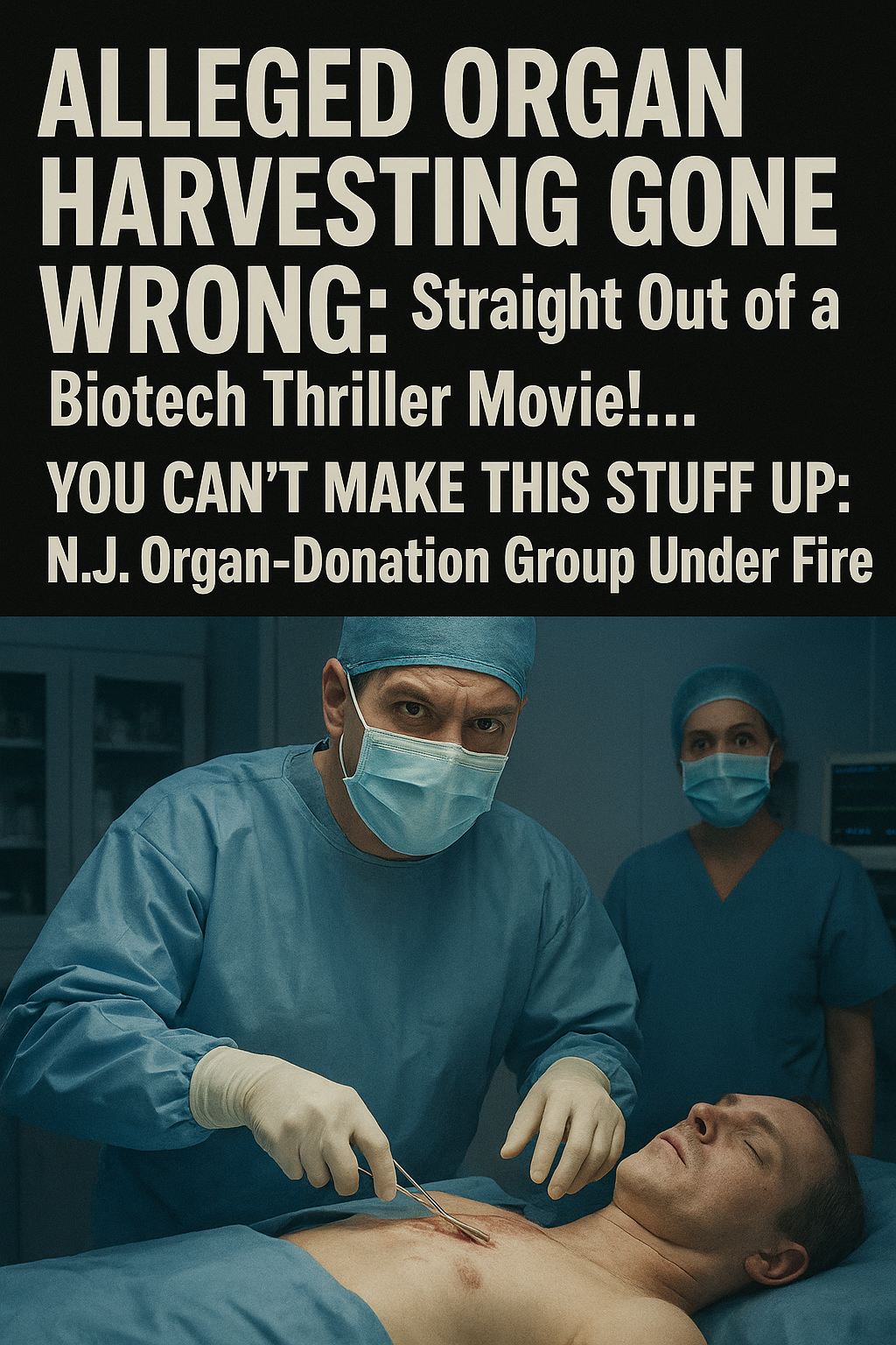 *ALLEGED* ORGAN HARVESTING GONE WRONG: Straight Out of a Biotech Thriller Movie!…YOU CAN'T MAKE THIS STUFF UP: N.J Organ‑Donation Group Under Fire: