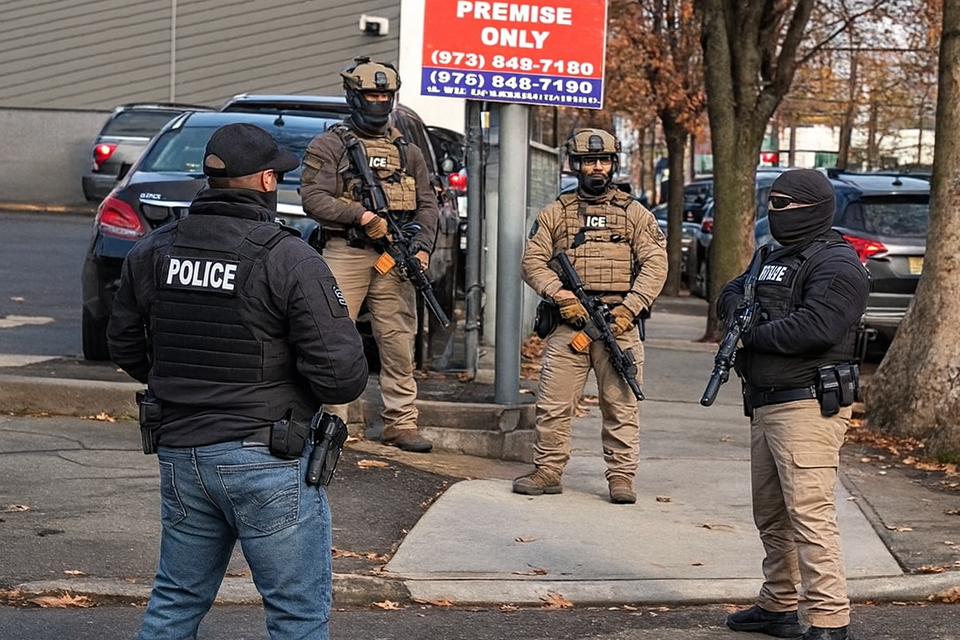 ICE STORMS NEWARK SEAFOOD HUB IN DAWN RAID.